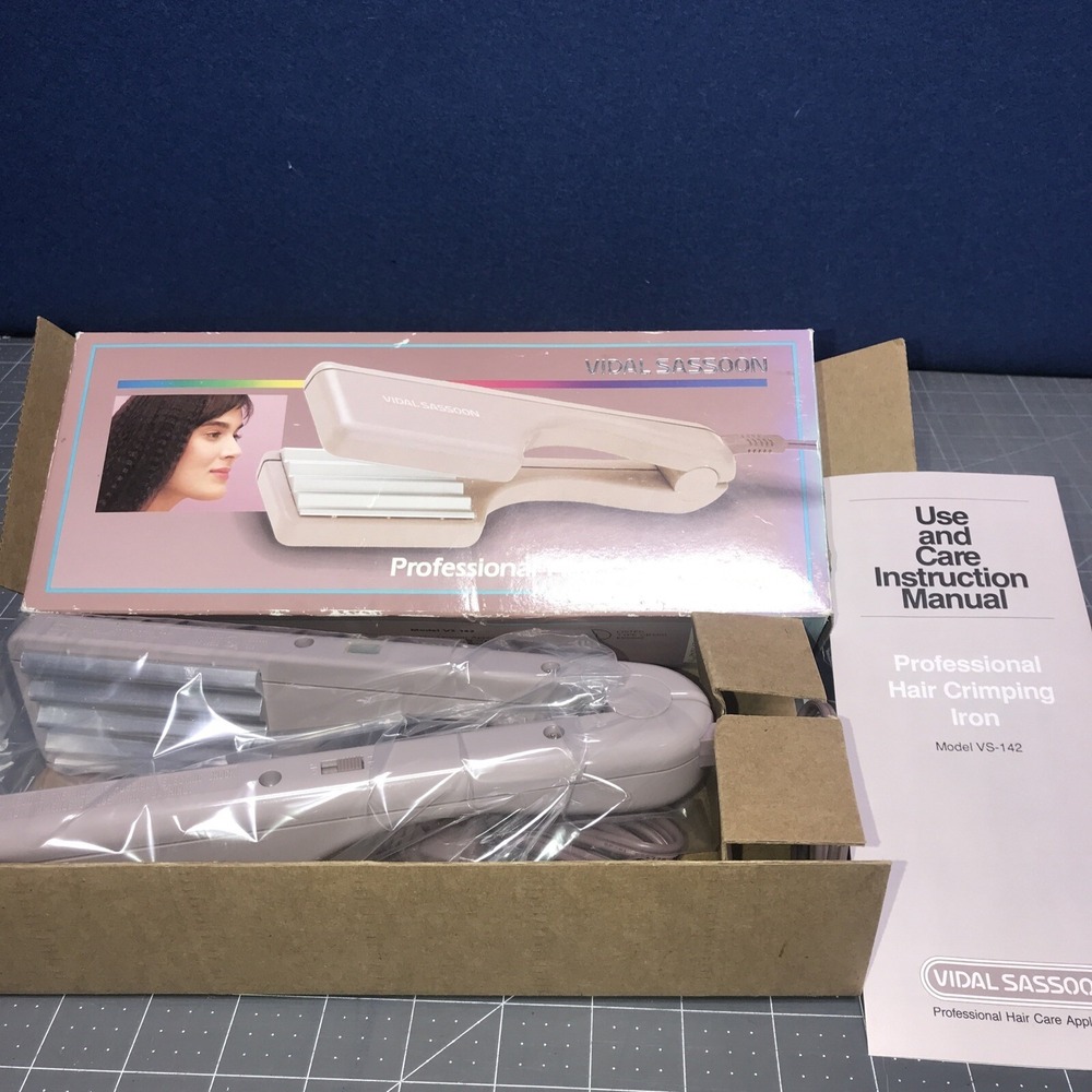 Vintage 80s 90s Vidal Sassoon Professional Hair Crimping Iron VS-142 NOS